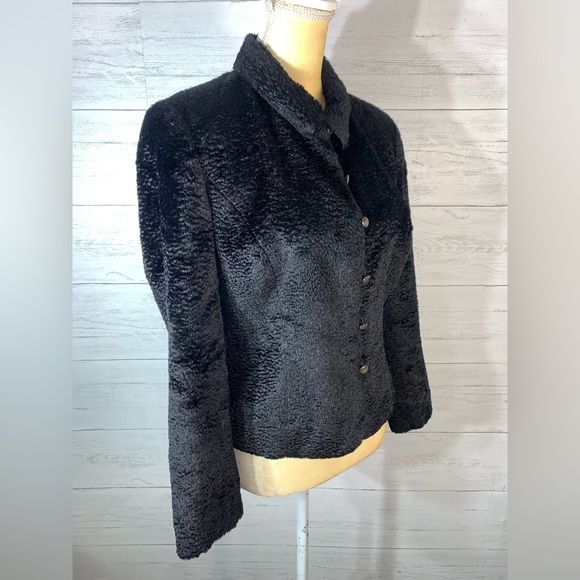 J Crew Plush Blazer Womens Size 6 Black Button Front Long Sleeves Collar - Picture 8 of 8